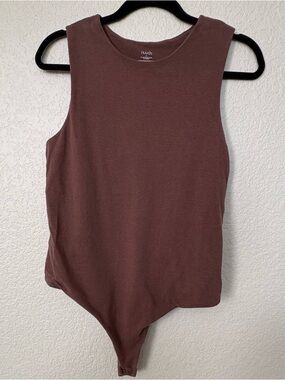 NUUDS Women's Classic Crewneck Tank Bodysuit size LG